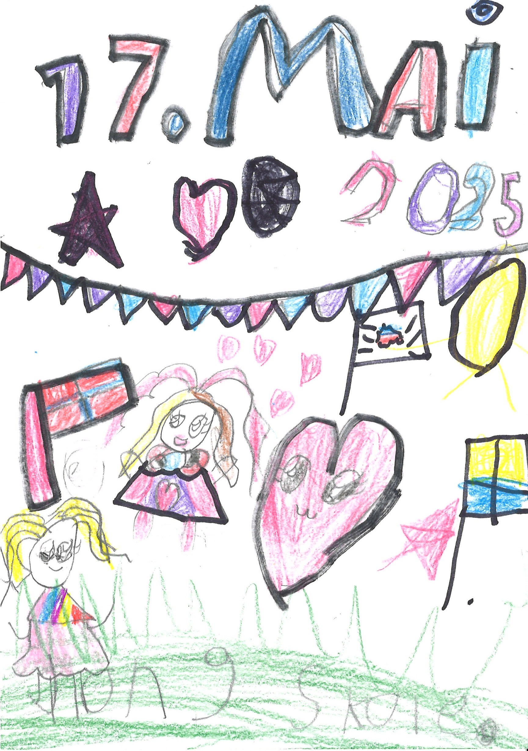 17. mai tegning - Jong skole