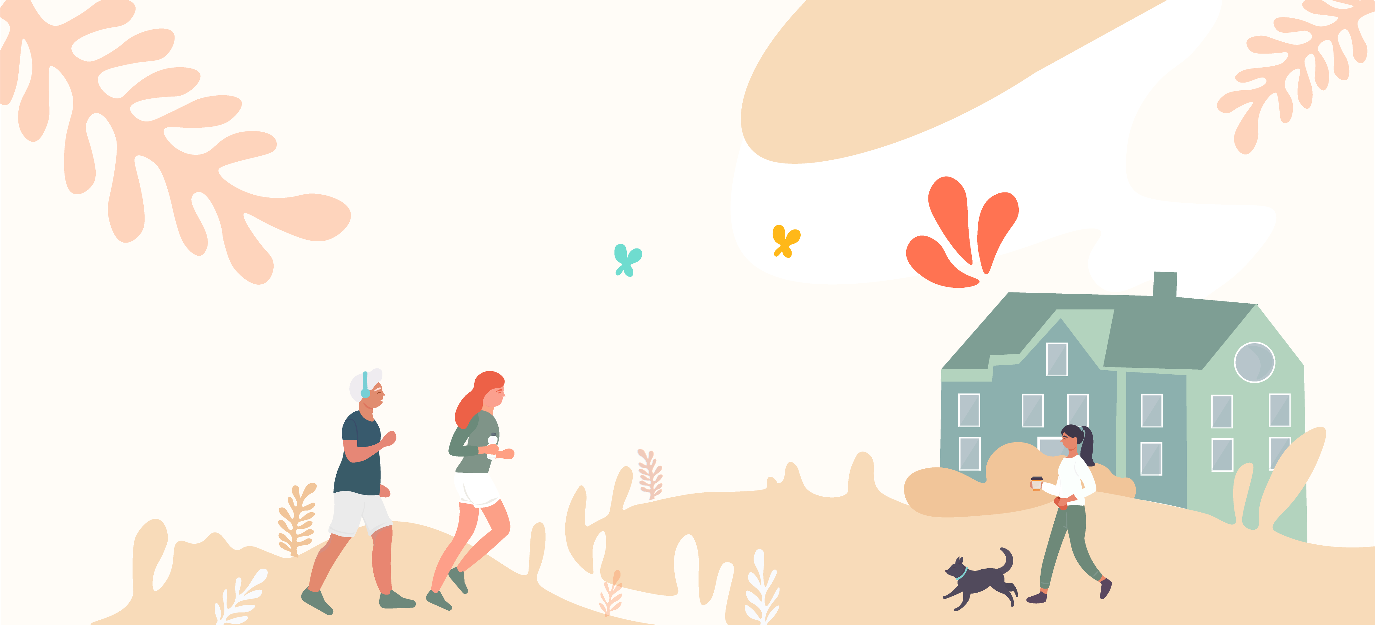 Illustrasjon som viser et aldersvennlig samfunn