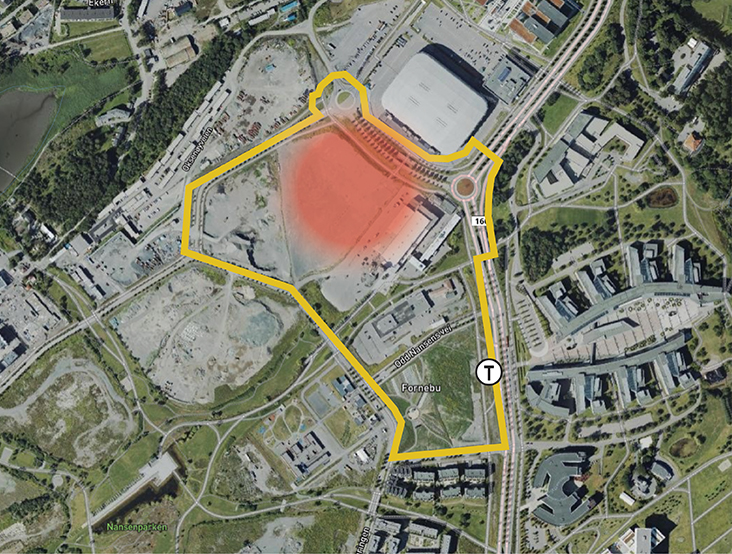 Flytårnet omriss plassering