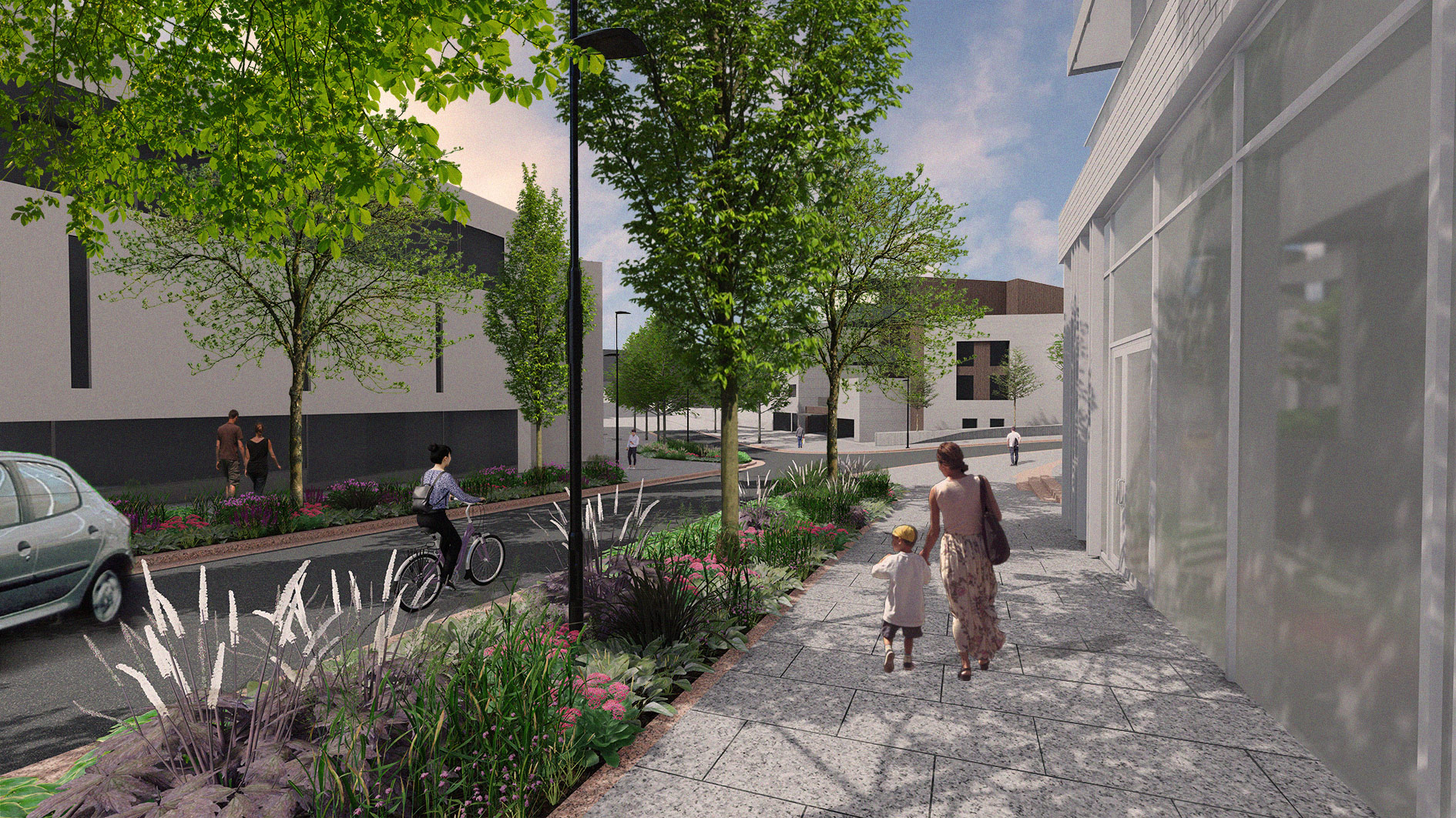 Illustrasjon av gate Bekkestua øst