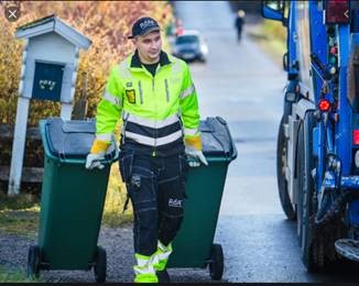 Renovatør triller avfallsbeholdere